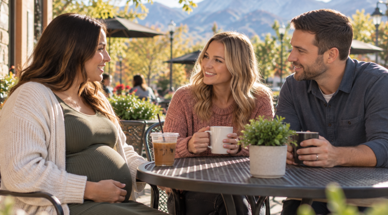 Adoptive couple talking with an expectant mother before adoption placement in Utah